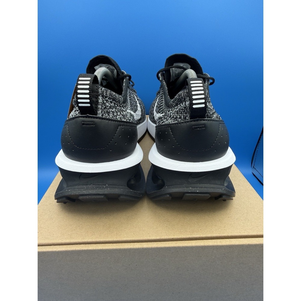 Nike Air Max Flyknit Racer Mens 10.5 Oreo Black White Running Shoes DJ6106-001 - Picture 5 of 10